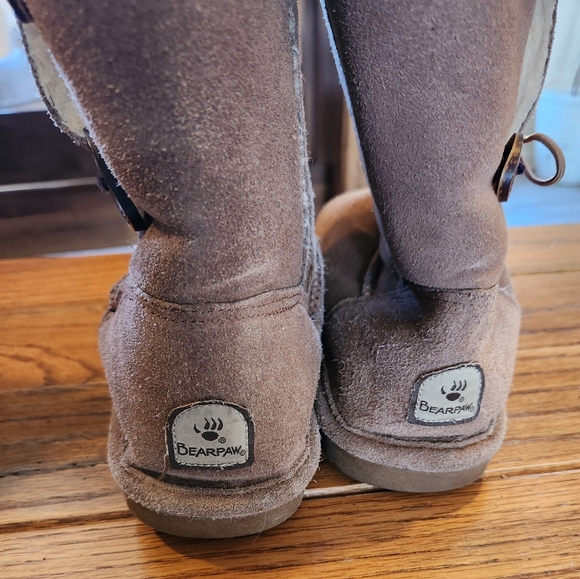 Bearpaw Lauren Tall Winter Boots Tan Suede Shearling Lining Womens 9 Snow Boots - Picture 4 of 4